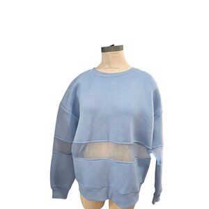 Anthropologie supersoft oversized Mesh paneled pullover sweatshirt size s